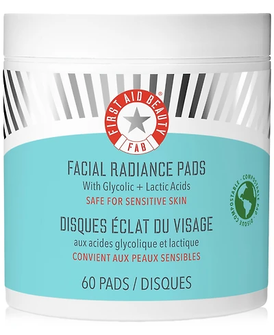 First Aid Beauty Facial Radiance Pads with Glycolic + Lactic Acids – Exfoliating Pads with Aha
