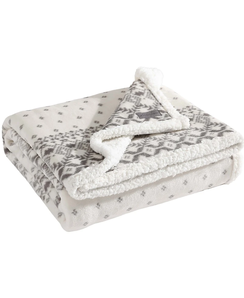 Eddie Bauer Fair Isle Peak Ultra Soft Throw, 60" x 50"