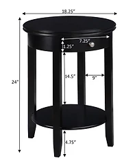 Convenience Concepts 18.25" Rubber wood Ah Baldwin End Table