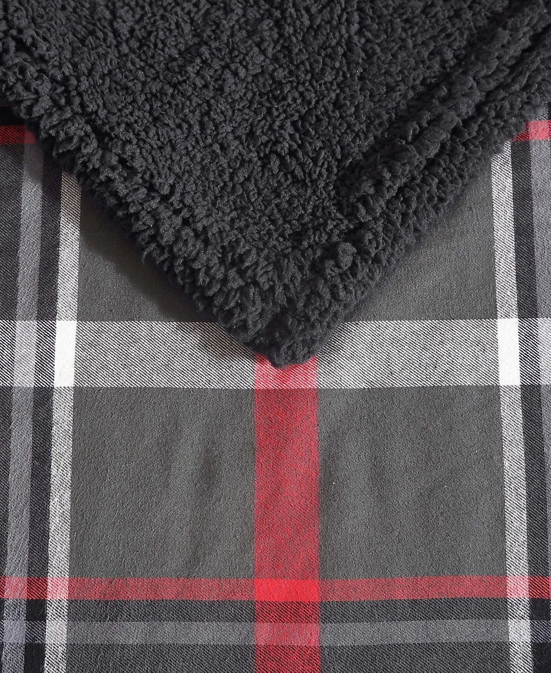 Eddie Bauer Winslow Cotton Yarn Dyed Flannel Reversible Throw, 60" x 50"