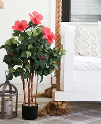 Nearly Natural 36" Artificial Hibiscus Tree
