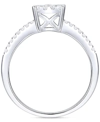 Promised Love Diamond Square Halo Ring (1/4 ct. t.w.) in Sterling Silver