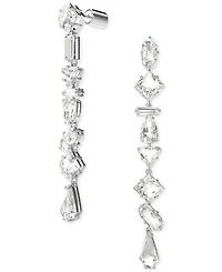 Swarovski Rhodium-Plated Mixed Crystal Linear Drop Earrings