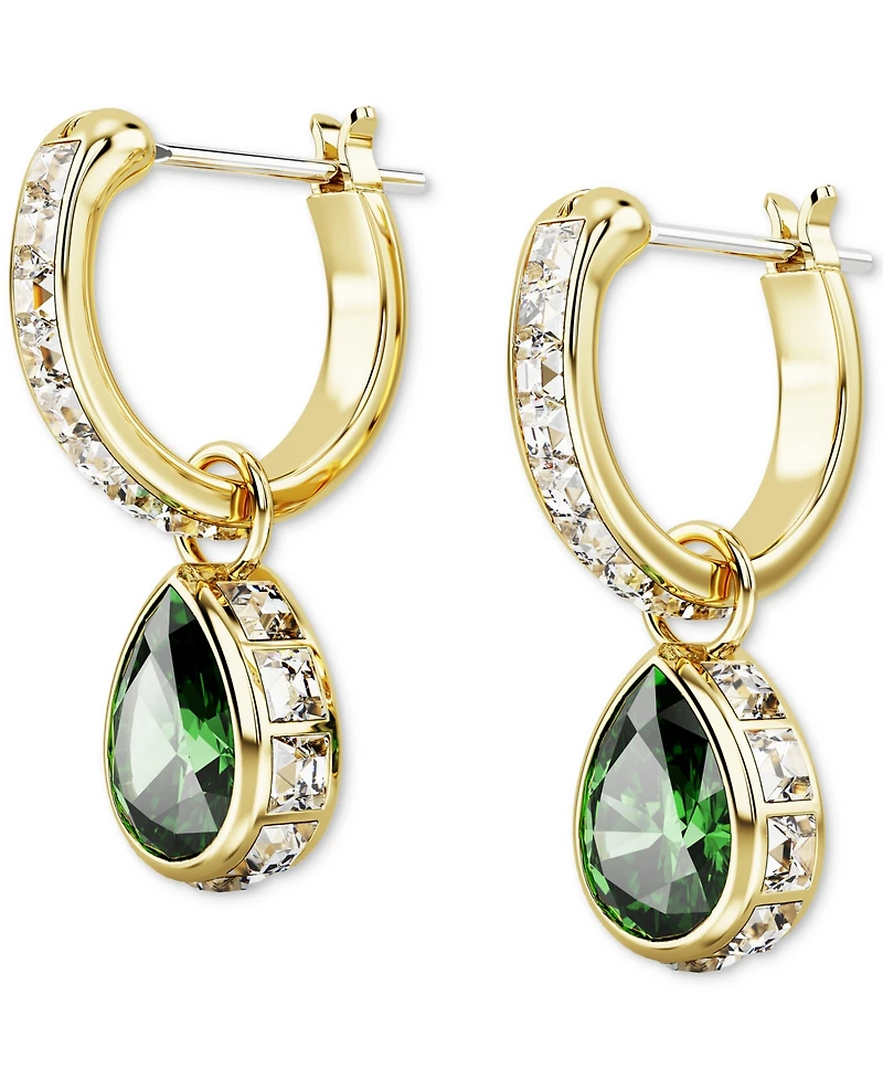 Swarovski Gold-Tone Mixed Crystal Charm Hoop Earrings