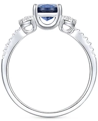 Citrine (1 ct. t.w.) & Lab-Grown White Sapphire (1/4 Ring 14k Gold-Plated Sterling Silver (Also Additional Gemstones)