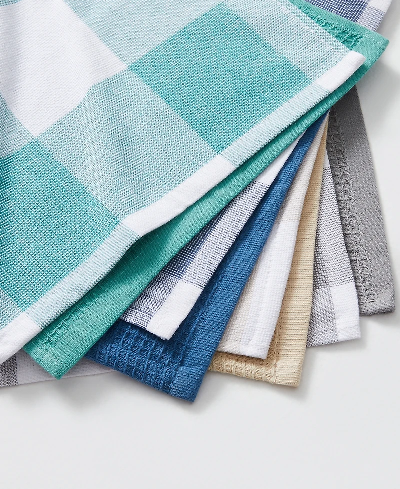 Jackson Plaid Waffle Weave Kitchen Towel, Set of 4