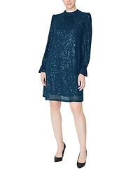 julia jordan Sequin Mock-Neck Sheath Dress