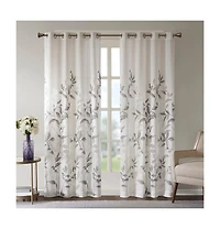 Cecily Burnout Printed 2 sheer Window Curtain, 84 inches long Curtain Panels set, Width 50 curtains for Bedroom and Living Room, Easy To Hang,