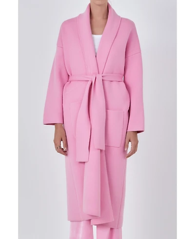 endless rose Women's Shawl Collar Oversize Long Cardigan