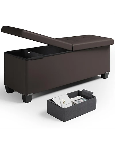 Nestl Inch Ottoman Storage Bench with Storage Bins