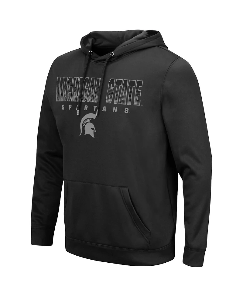 Men's Colosseum Black Michigan State Spartans Blackout 3.0 Pullover Hoodie