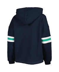 Women's Pressbox Navy Distressed Notre Dame Fighting Irish Super Pennant Pullover Hoodie