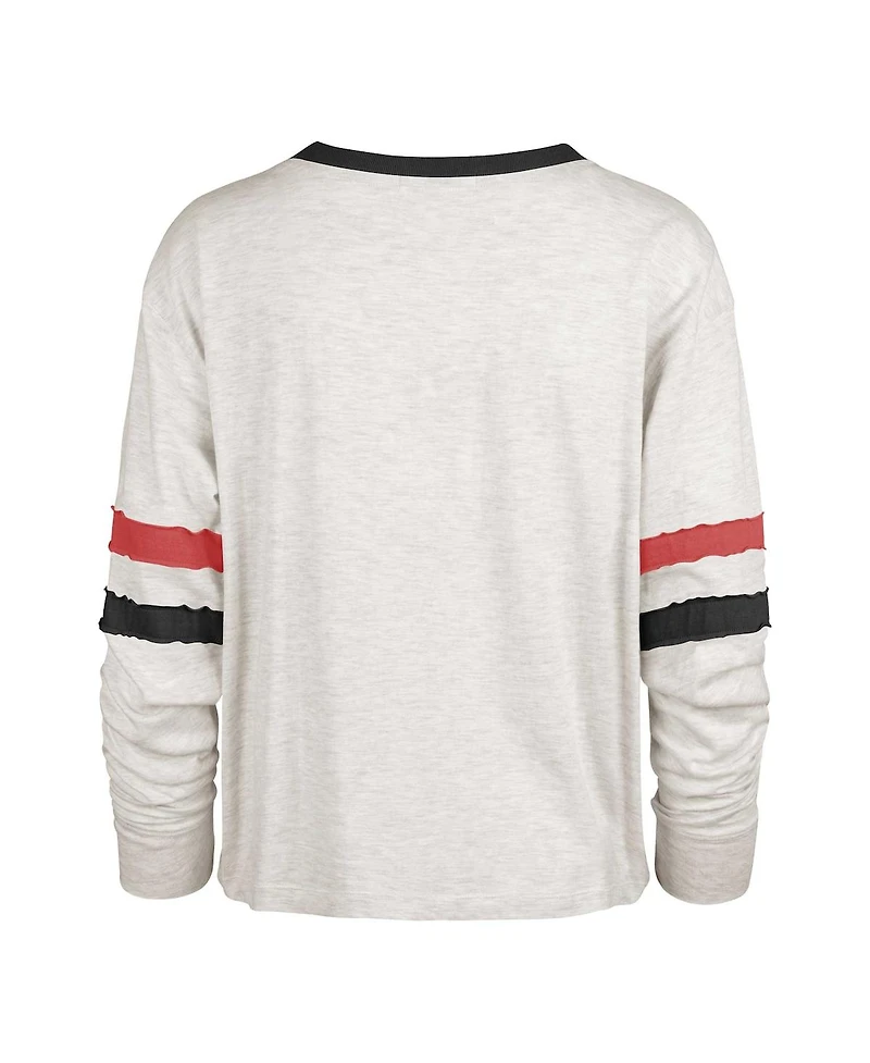Women's '47 Brand Oatmeal Distressed Georgia Bulldogs Vault All Class Lena Long Sleeve T-shirt
