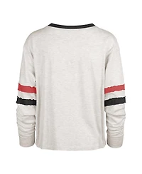 Women's '47 Brand Oatmeal Distressed Georgia Bulldogs Vault All Class Lena Long Sleeve T-shirt