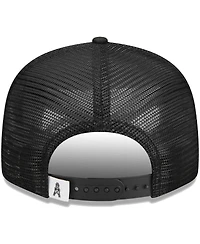 Men's New Era Black Houston Oilers Gridiron Classics Throwback Main Trucker 9FIFTY Snapback Hat