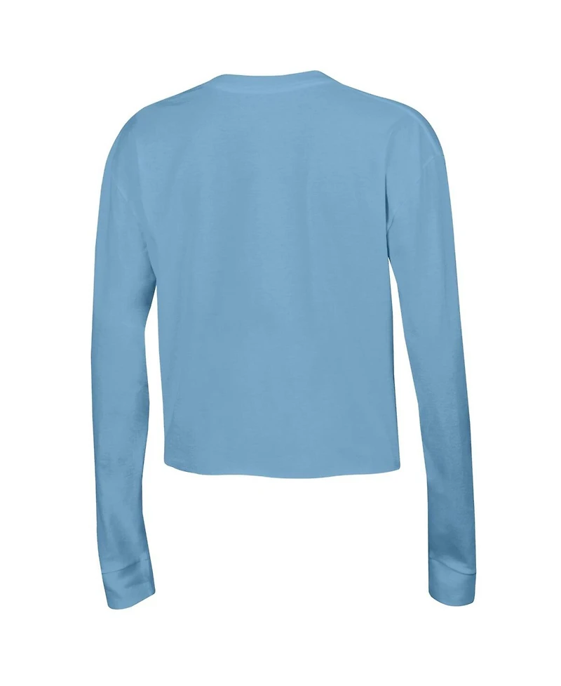 Women's Champion Blue Florida Gators Boyfriend Cropped Long Sleeve T-shirt