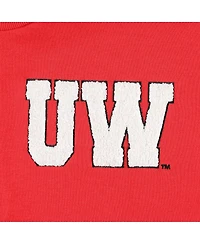 Women's Gameday Couture Red Wisconsin Badgers Back To Reality Colorblock Pullover Sweatshirt