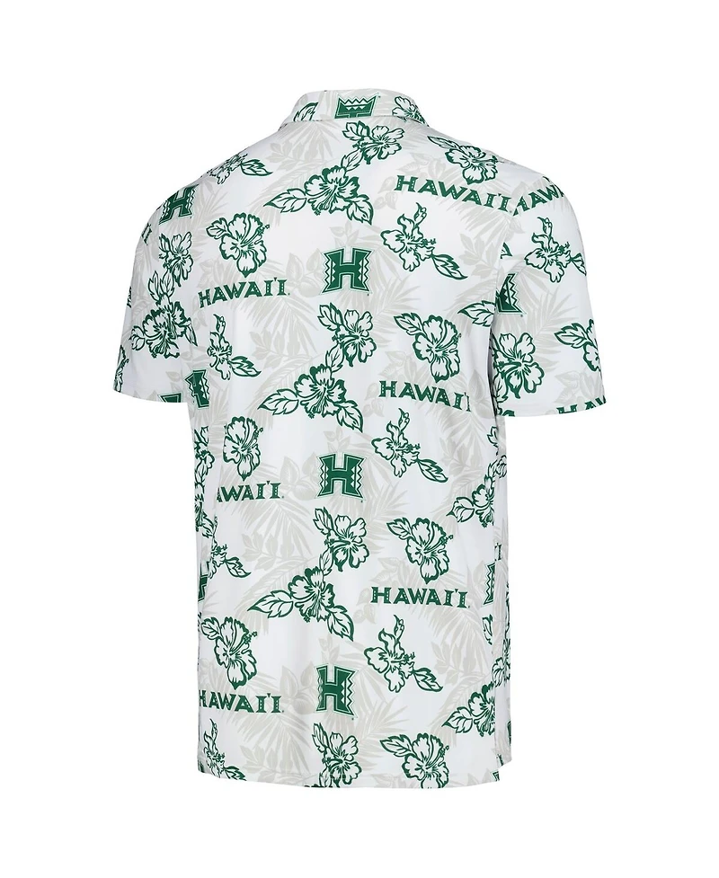 Men's Reyn Spooner White Hawaii Rainbow Warriors Performance Polo Shirt