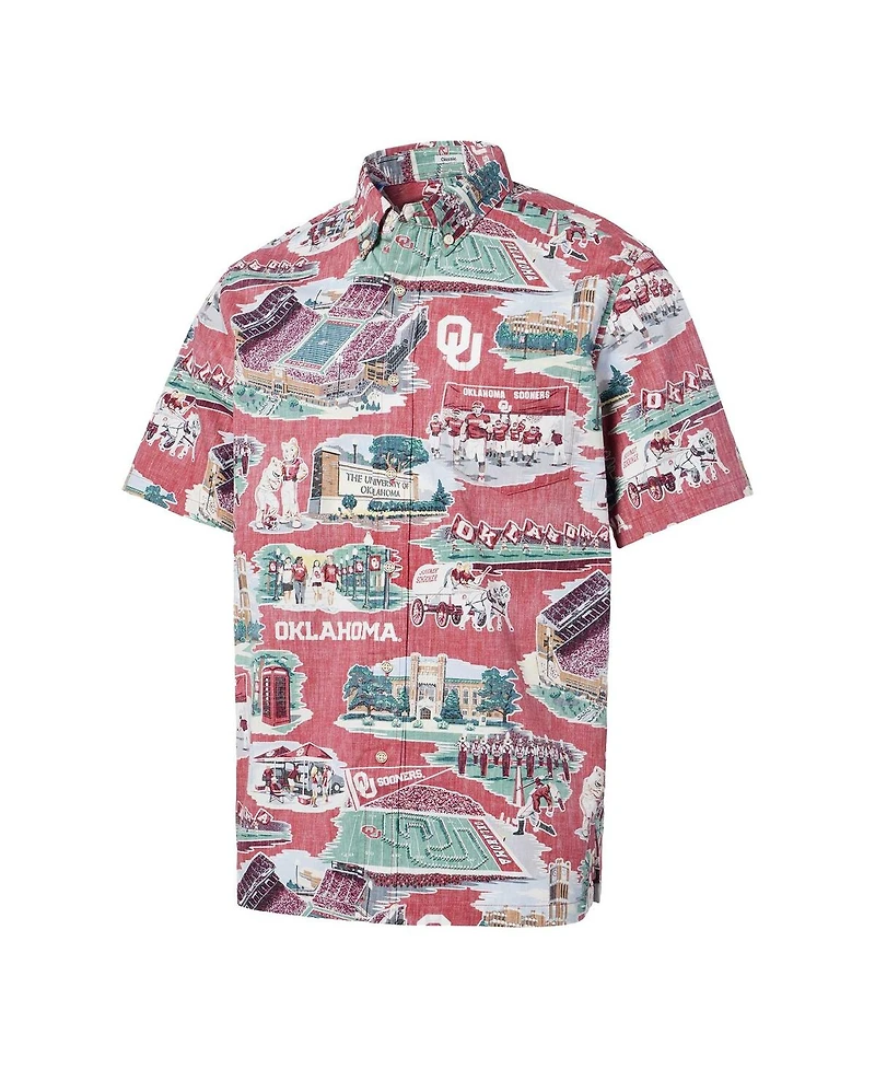 Men's Reyn Spooner Crimson Oklahoma Sooners Scenic Button-Down Shirt
