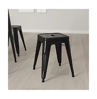 Merrick Lane Set Of 4 Sloane 18" High Backless Stacking Dining Stools With Durable Metal Frame
