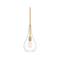 Possini Euro Design Soft Gold Mini Pendant 7 1/2" Wide Modern Clear Glass Shade Fixture for Dining Room House Home Foyer Kitchen