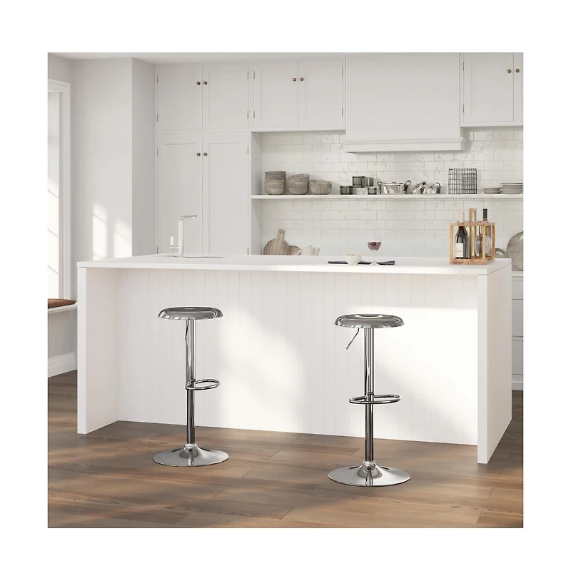 Audrey Retro Style Height Adjustable Barstool With Footrest
