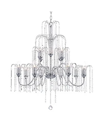 Vienna Full Spectrum Crystal Rain Chrome Chandelier 33" Wide Modern 12-Light Fixture for Dining Room House Foyer Kitchen Island Entryway Bedroom