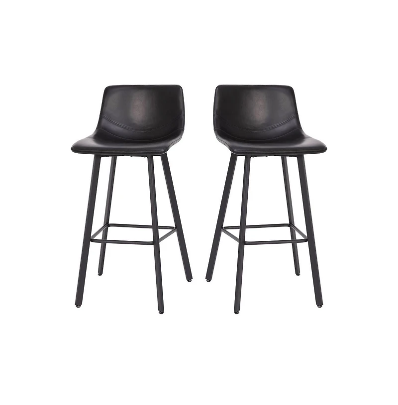 Oretha Set Of 2 Modern Upholstered Stools With Contoured