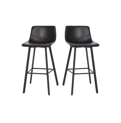 Oretha Set Of 2 Modern Upholstered Stools With Contoured