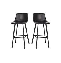 Oretha Set Of 2 Modern Upholstered Stools With Contoured