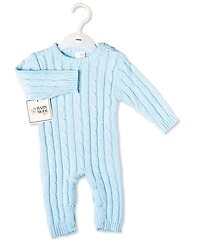 Baby Mode Signature Boys or Girls Long Sleeved Cable Knit Coverall