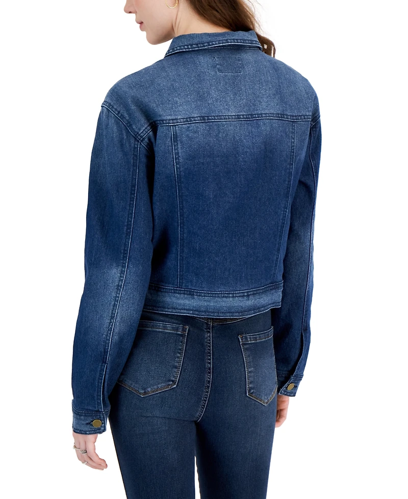Tinseltown Juniors' Long-Sleeve Denim Trucker Jacket
