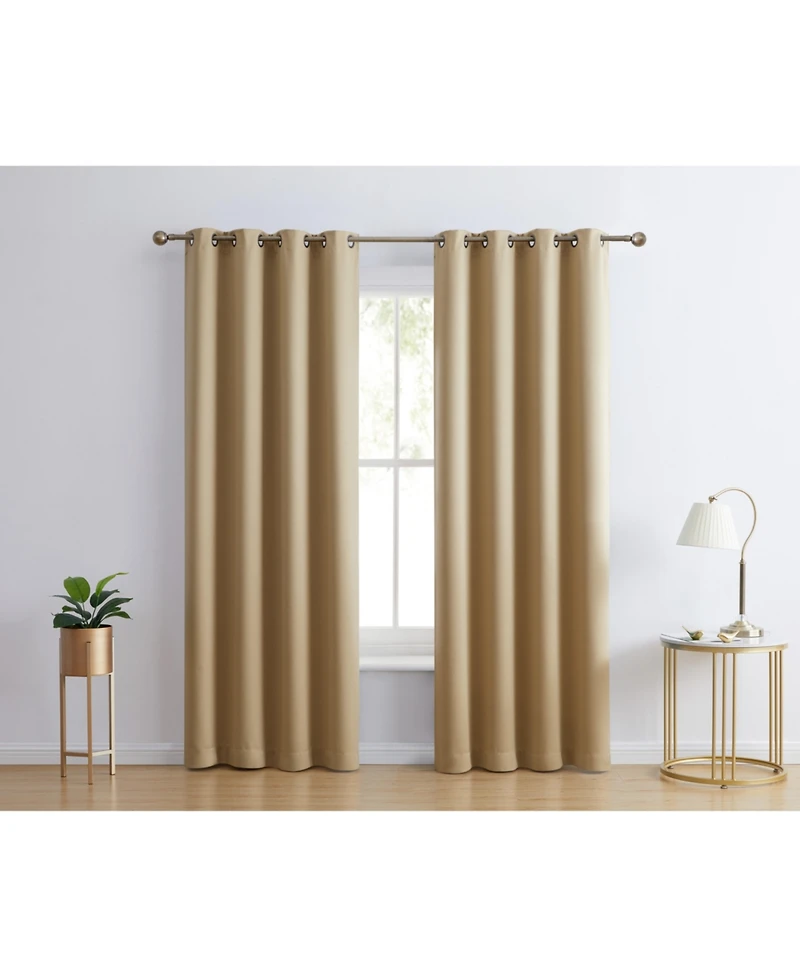 Hlc.me Laurance Full Shaded Blackout Curtains - Thermal Insulation Light Blocking Home Theater Grommet Window Drapery Basement Curtains