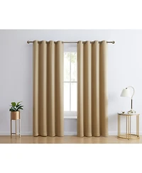 Hlc.me Laurance Full Shaded Blackout Curtains - Thermal Insulation Light Blocking Home Theater Grommet Window Drapery Basement Curtains