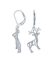 Bling Jewelry Hunter Outdoor Buck Elk Moose Antelope Christmas Rudolph Reindeer Dangle Earrings Lever back Sterling Silver