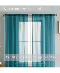 Hlc.me 2 Pack Sheer Voile Window Curtain Sheer Panels