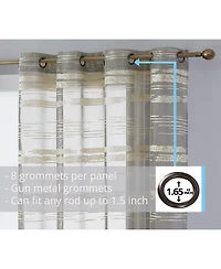 Hlc.me Broadway Stripe Decorative Semi Sheer Light Filtering Grommet Window Treatment Curtain Drapery Panels for Bedroom & Living Room