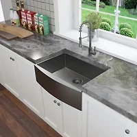 Streamdale 30" Farmhouse Single Bowl Stainless Steel Sink with Grid