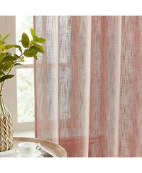 Hlc.me Linda Faux Linen Textured Semi Sheer Privacy Light Filtering Window Rod Pocket Floor Length Thick Curtains Drapery Panels for Office & Living R
