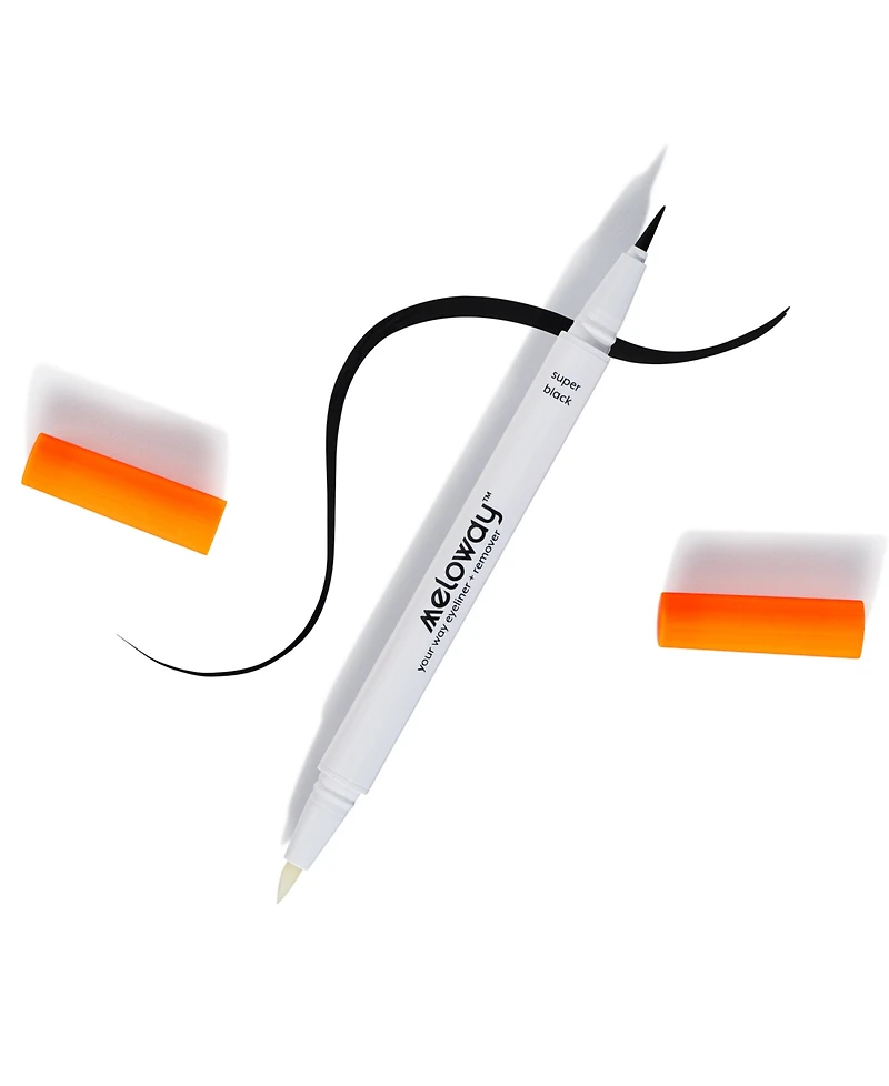 Meloway Super Black Eyeliner & Remover 2-In-1 Liquid Eyeliner With Remover Pen