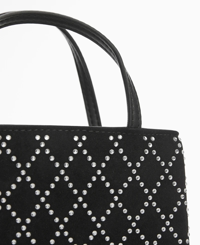 Mango Women's Rhinestone Rhombus Bag