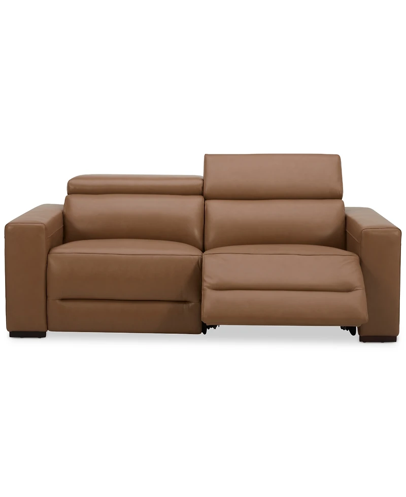 Nevio 82" 2-Pc. Leather Sectional with 2 Power Recliners and Headrests, Created For Macy's