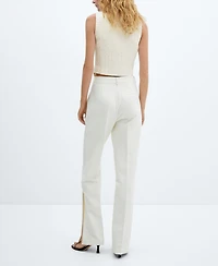 Mango Women's Jewel Button Tweed Vest
