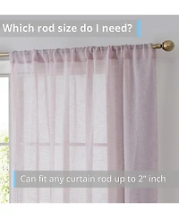 Hlc.me Penelope Faux Linen Textured Semi Sheer Privacy Sun Light Filtering Transparent Window Pocket Hole Thick Curtains Drapery Panels for Bedroom