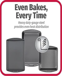 Good Cook 3 Pack 8X8 Baking Pan with 13" x 9" Bake Pan and 13" x 9" Cookie Sheet