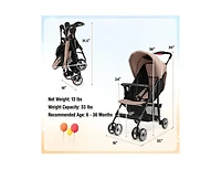 Toddler Travel Stroller for Airplane with Adjustable Backrest and Canopy