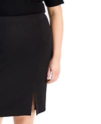 Tahari Asl Plus Slit-Front Zip-Back Pencil Skirt