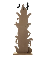 Glitzhome 37.5" H Halloween Wooden Stacked Ghost Porch Decor