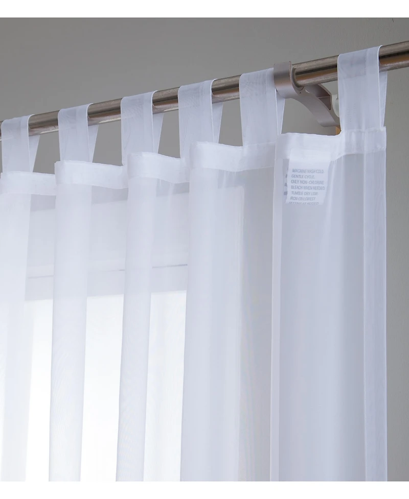 Hlc.me Tab Top Window Curtain Sheer Voile Panels for Living Room & Bedroom