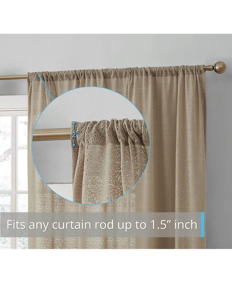 Hlc.me Monaco Premium Soft Decorative Ombre Lace Semi Sheer Light Filtering Rod Pocket Window Treatment Curtain Drapery Panels for Bedroom & Living Ro